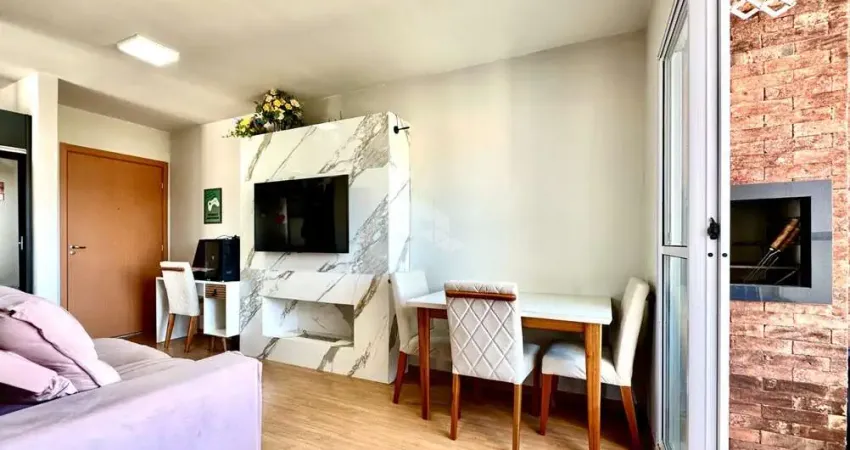 Apartamento 2 dormitórios no bairro santa fé, mobiliado com sacada e churrasqueira