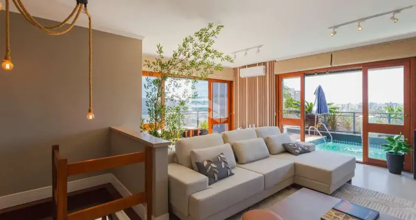 Cobertura de 3 dormitórios com 209m2 privativos e 2 vagas cobertas no bairro chácara das pedras, em porto alegre.