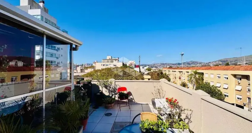 Cobertura 2 dormitórios, 1 suíte, 1 vaga, jardim botânico, porto alegre.