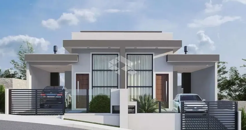 Casa geminada de 2 quartos com 1 suíte e pátio na frente e fundos