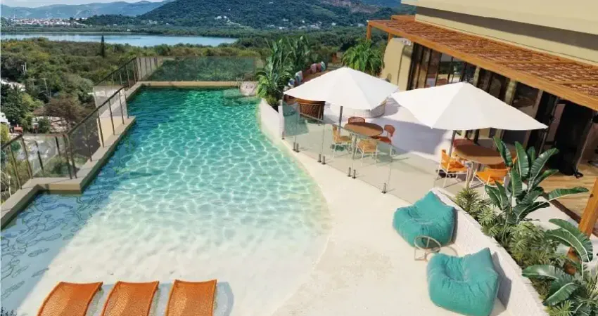 Apartamento de sala e 1 quarto com 1 vaga em itacoatiara com lazer na cobertura