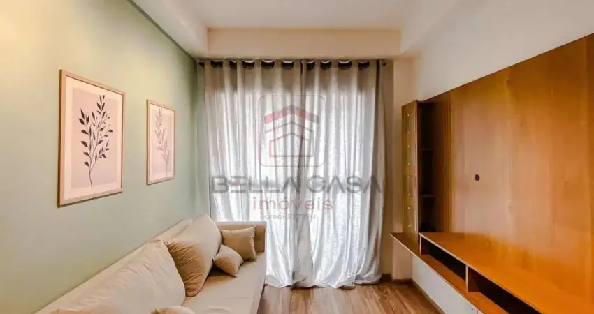 Studio mobiliado, nunca habitado, com ar-condicionado e localização privilegiada