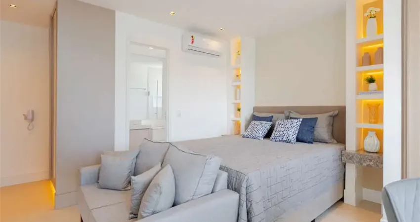 Studio mobiliado à venda no Itaim andar alto com 29 m² próximo Pq. Ibirapuera!!