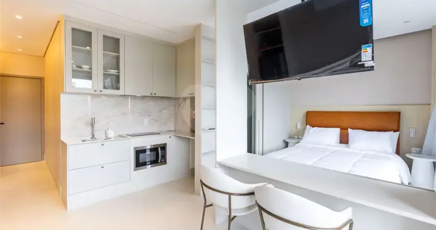 Apartamento de 44,05 m² com varanda e 1 vaga na garagem mobiliado e decorado ao lado faria lima