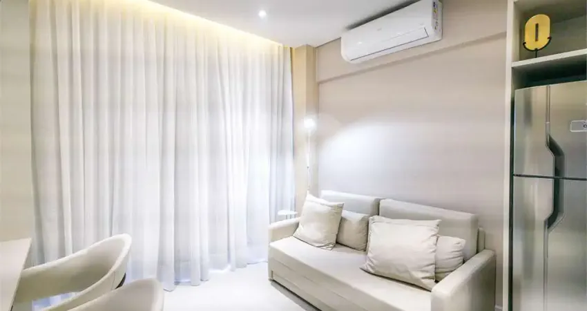 Apartamento de 44,05 m² com varanda e 1 vaga na garagem mobiliado e decorado ao lado faria lima