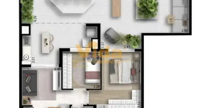Apartamento com 2 quartos à venda na Vila Osasco, Osasco 