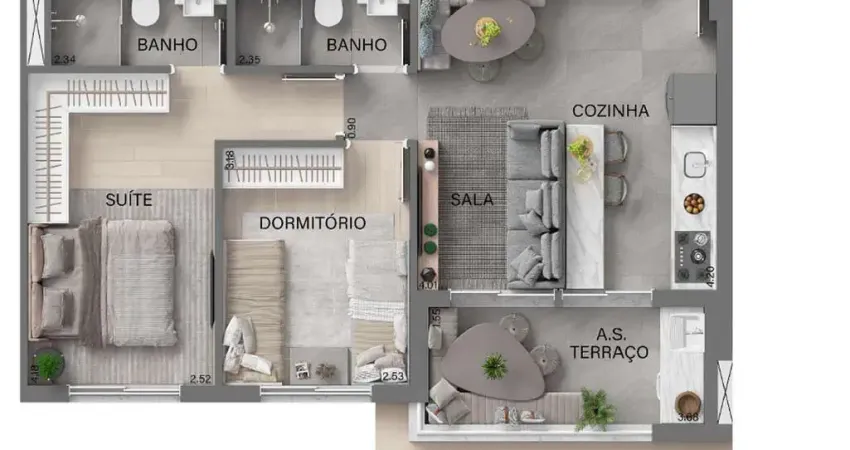 Apartamento com 3 quartos à venda no Aldeia, Barueri 