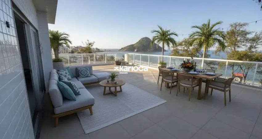 Cobertura 300 metros pé na areia no recreio dos bandeirantes - recém construída