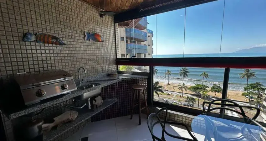 Apartamento frente mar com 2 vagas na garagem a venda, martim de sa, caraguatatuba, sp