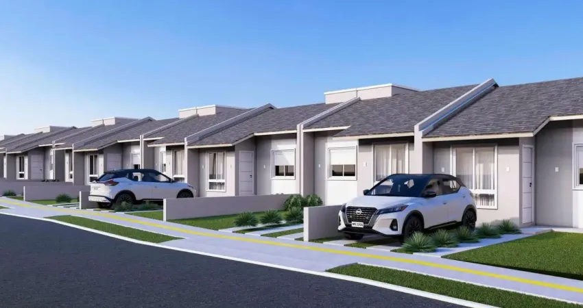 Casas com acabamentos de qualidade em gravataí, 48 m² e pátio privativo