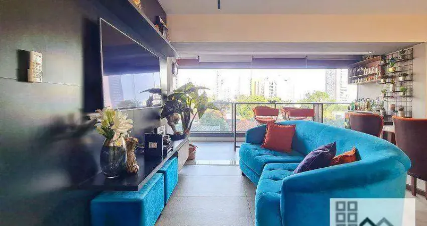 Apartamento 2 dormitórios (82m²), 2 Suites, 2 Vagas, Varanda, Porteira fechada. Próximo da estação Campo Belo