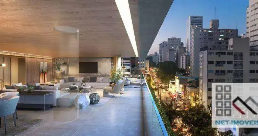 APARTAMENTO GARDEN 4 DORMITÓRIOS (585,45m²), 4 SUÍTES, VARANDA, 5 VAGAS. EXCLUSIVIDADE E LUXO NO MELHOR DO JARDINS
