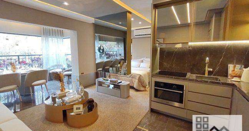 APARTAMENTO 1 DORMITÓRIO (45m²), 1 BANHEIRO, SACADA. A 2 MINUTOS DA ESTAÇAO MOEMA