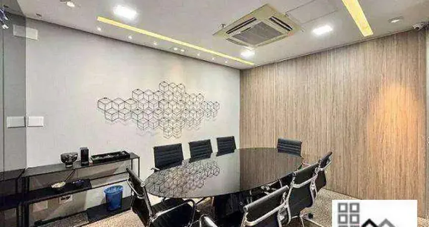 Conjunto comercial (96m²), 2 banheiros, mobiliado. 3 vagas. a 200 metros da estação berrini da cptm