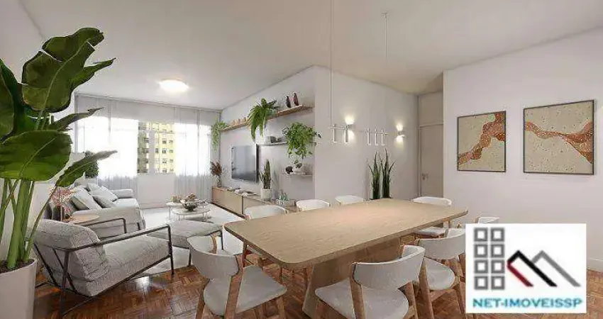 Apartamento 3 dormitórios (128,78m²), 3 suítes, totalmente reformado, 1 vaga. próximo do shopping pátio higienópolis