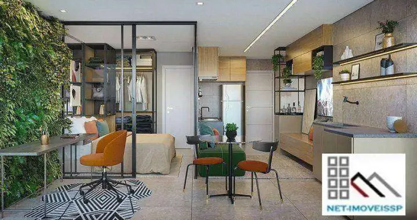 Studio 1 dormitório (38m²), 1 banheiro, terraço. em frente da estação vila madalena