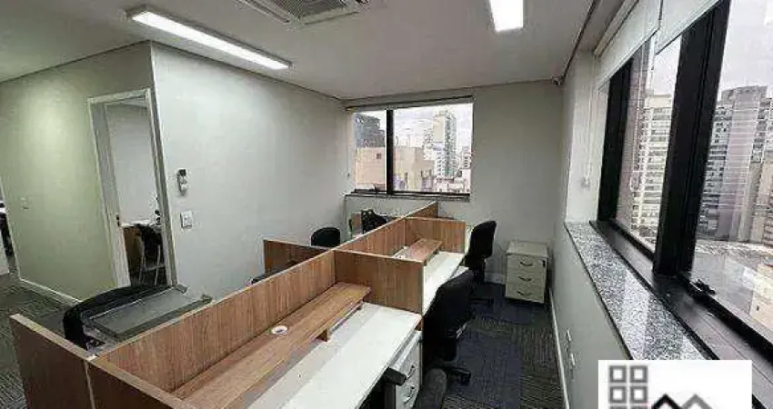 Aluga conjunto comercial (100m²), 2 banheiros, mobiliado, 2 vagas. a 200 metros da estação moema