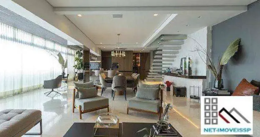 Vende cobertura duplex  2 dormitórios (225m²), 2 suítes, terraço, decorado e mobiliado, 4 vagas. ao lado shopping jk