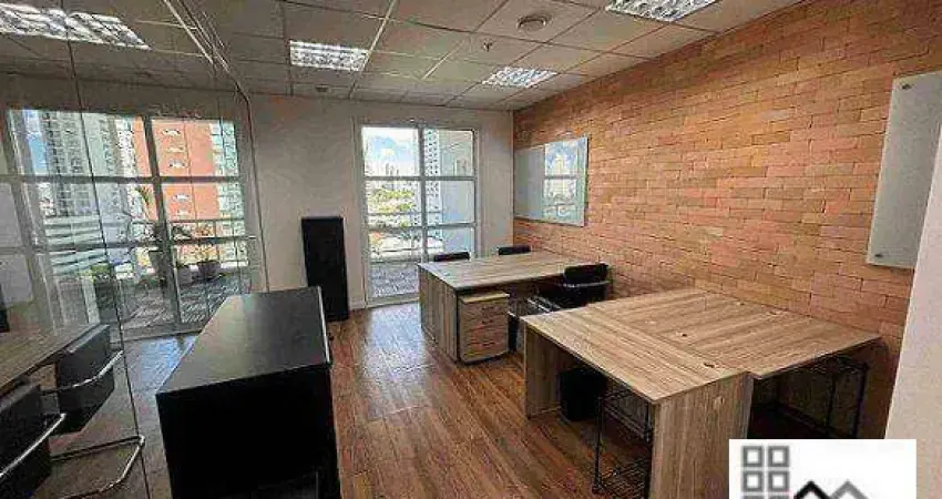 Sala comercial (82m²), 1 banheiro, 2 vagas, mobiliada, terraço. a 200 metros do shopping morumbi