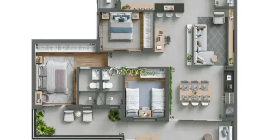 Apartamento com 2 quartos à venda na Avenida Claricinda Alves de Rezende, Jardim do Lago, Uberaba
