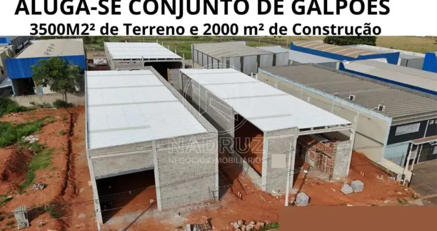 Conjunto de 3 galpões para locação - distrito industrial dr. carlos arnaldo: 6 salas, 12 banheiros, 10 vagas de garagem, 2.000,00 m²!