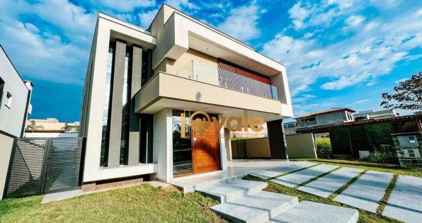 Casa com piscina em frente praça, 374m2, 5 suítes à venda condomínio alphaville - sjcampos/sp