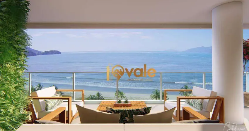 Apartamento de luxo frente para o mar, com 4 suítes à venda, 315 m² - indaiá litoral norte sp - caraguatatuba
