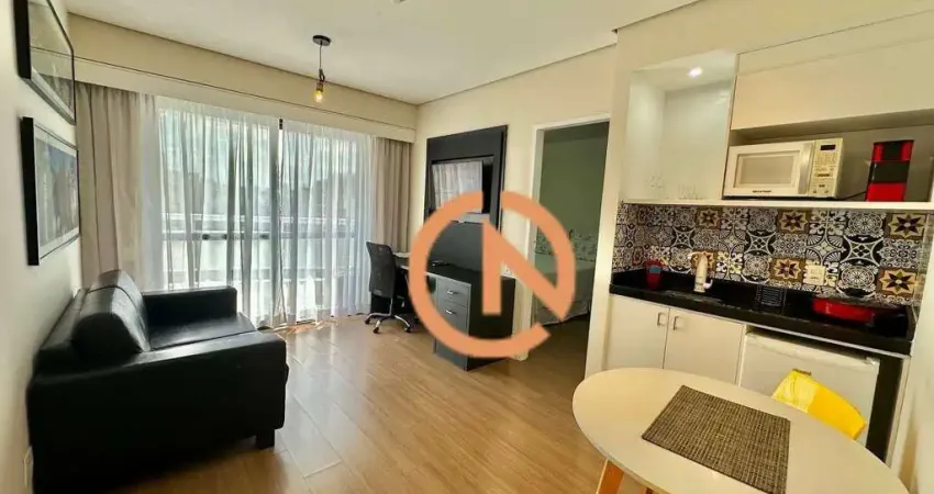 Aluguel Flat Edifício The Palace. Flat de 1 dorm com serviços de limpeza diário, mobiliado conforme fotos ! São 35 mt² com água e  aquecimento