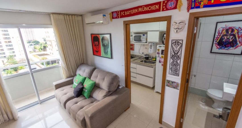 - Duplex de 1 quarto no Setor Bueno - Área: 54 m² com lazer exuberante , mobiliado