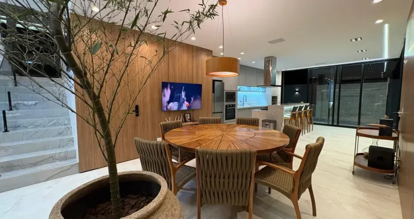 Sobrado a venda 5 suítes piscina churrasqueira ilha gourmet mobiliado condomínio fechado