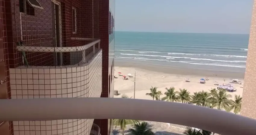 Apartamento VISTA MAR à venda no Maracanã, Praia Grande-SP: 1 dormitório frente mar, mobiliado e com porteira fechada!