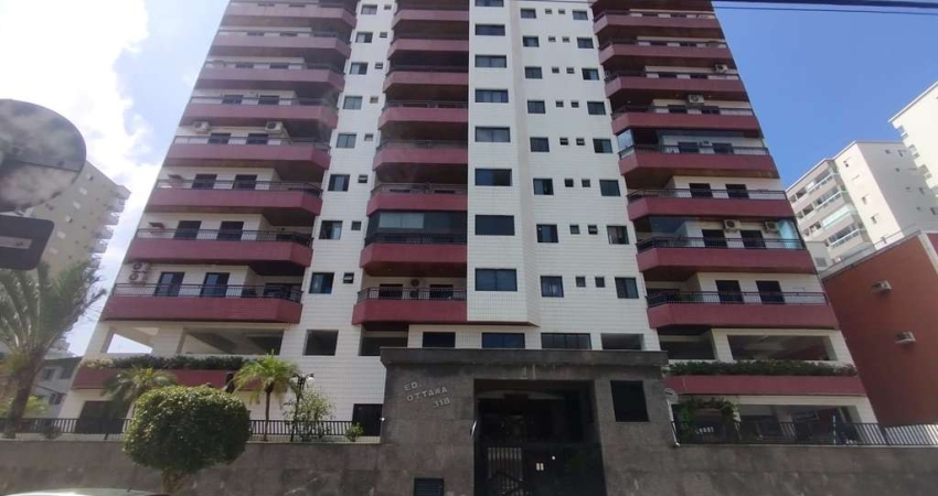Apartamento para locação no Canto do Forte em Praia Grande-SP: 2 quartos, 1 suíte, 2 salas, 3 banheiros, 1 vaga, 81m².