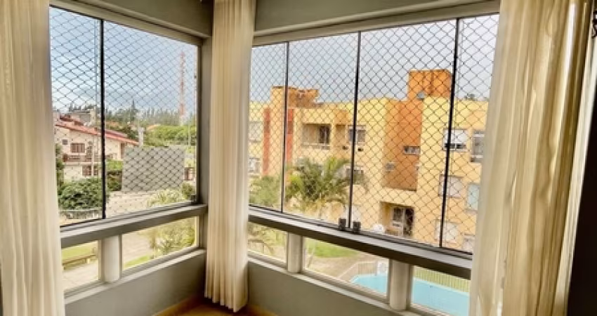 Lindo apartamento 1 dormitório e meio em Capão Novo, condomínio com piscina térmica