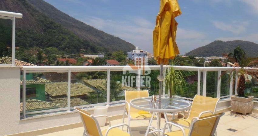 Imobiliária Kiffer Ferreira anuncia: Coberura duplex, 2 banheiros, 2 suítes, 01 quarto, closet, 02 varandas, piscina com aquecimento, vista para a ser