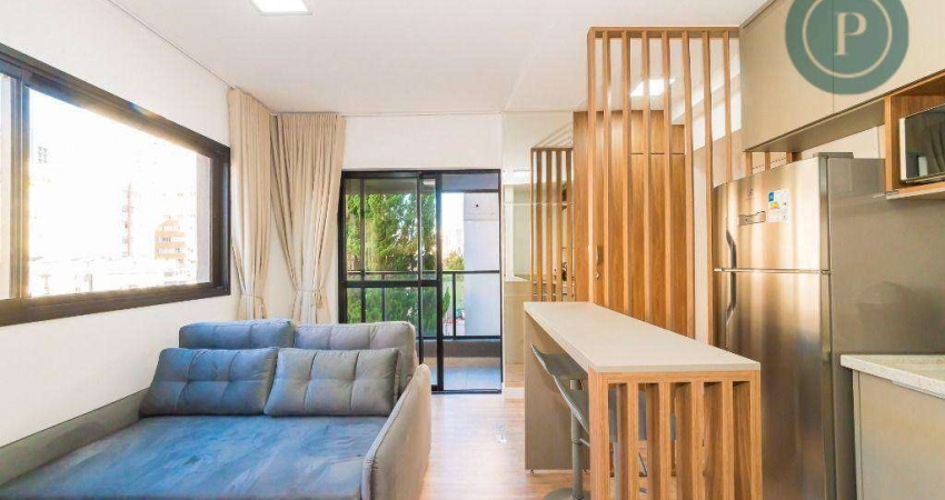 Apartamento com 1 dormitório para alugar, 30 m² por R$ 4.286,00/mês - Bigorrilho - Curitiba/PR