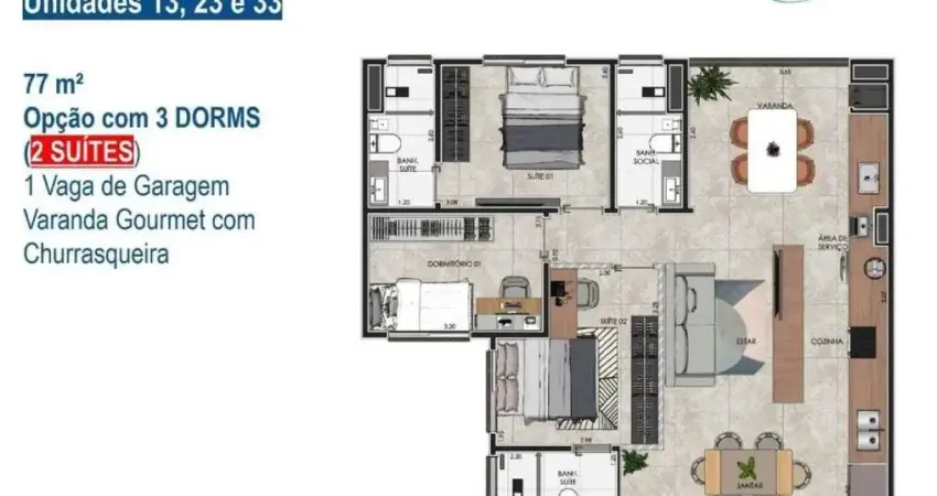 Apartamento com 3 quartos à venda na Rua Regente Feijó, 54, Vila Bocaina, Mauá