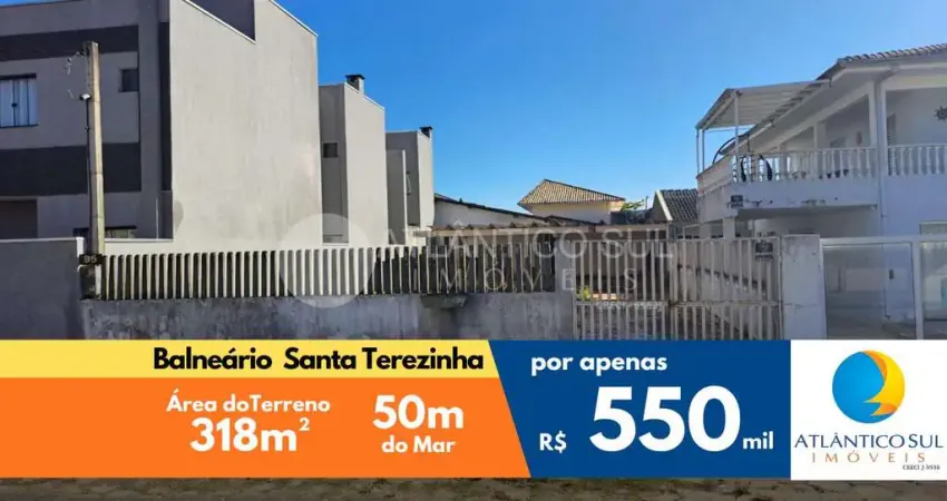 Terreno à venda, no balneário santa terezinha, apenas 50m do mar.