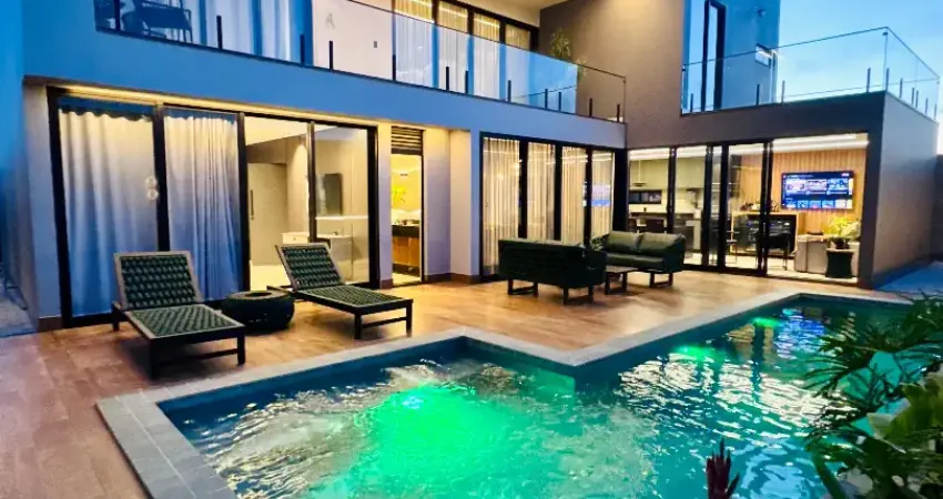 Casa de alto padrão à venda em condomínio fechado – arquitetura contemporânea