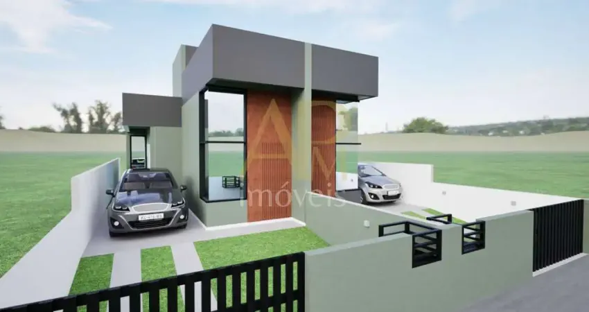 Casa geminada com 2 dorm (1 suíte) e passagem lateral em forquilhas