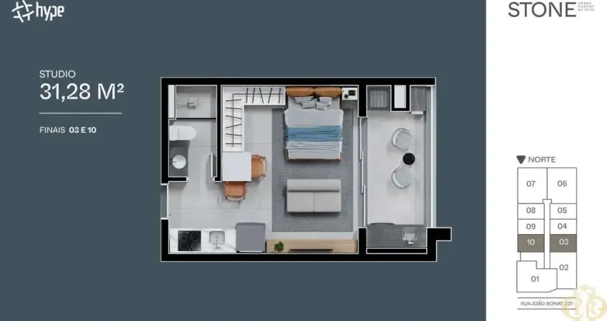 Stone Urban Habitat - Apartamento à venda no bairro Novo Mundo - Curitiba/PR