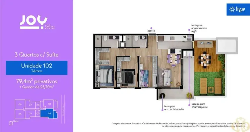 Joy City Habitat - Apartamento à venda no bairro Tingui - Curitiba/PR