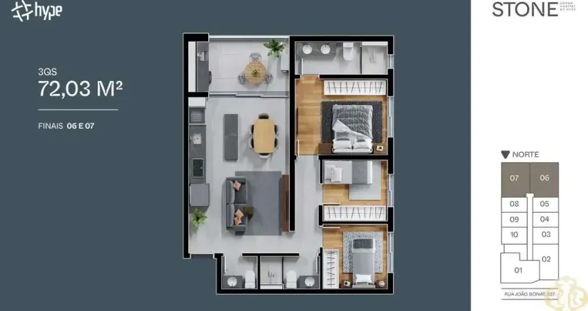 Stone Urban Habitat - Apartamento à venda no bairro Novo Mundo - Curitiba/PR