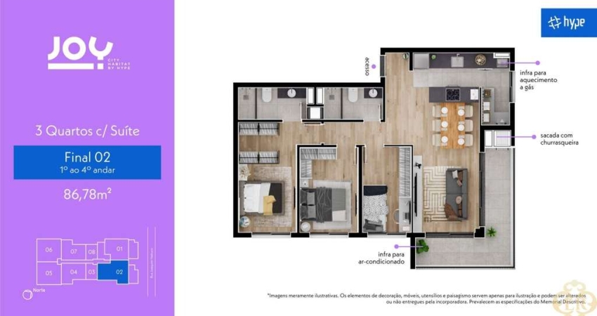 Joy City Habitat - Apartamento à venda no bairro Tingui - Curitiba/PR
