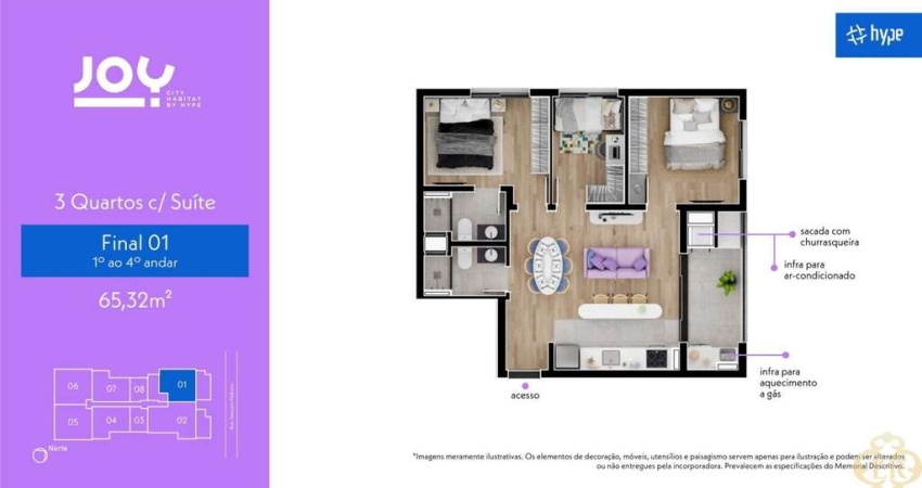 Joy City Habitat - Apartamento à venda no bairro Tingui - Curitiba/PR