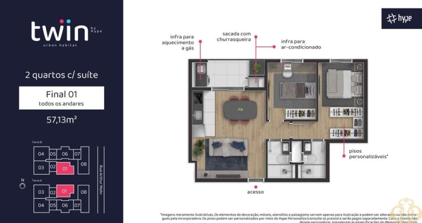Twin Urban Habitat - Apartamento à venda no bairro Portão - Curitiba/PR