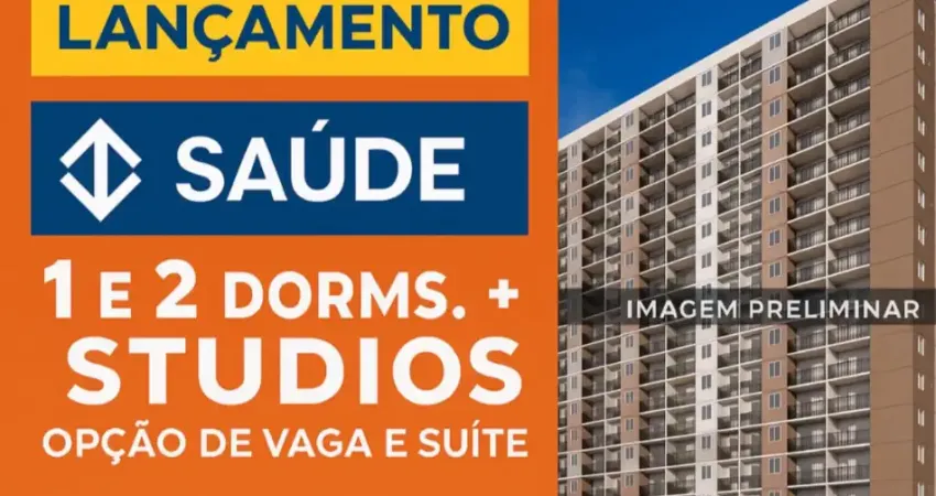 Breve lançamento na saúde  conx 1 e 2 dormitórios com opção  de vaga varanda e suíte.