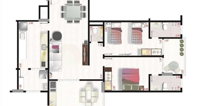 Apartamento Duplex para Venda em Praia Grande, Vila Assunção, 4 dormitórios, 2 suítes, 1 banheiro, 1 vaga