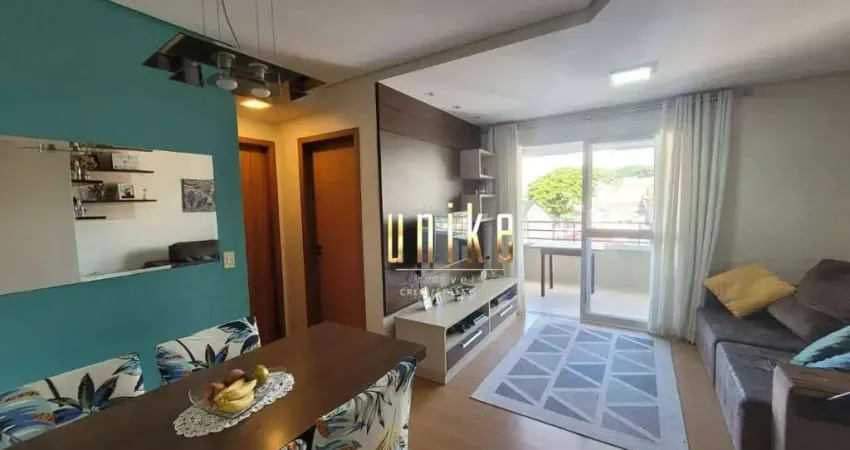 Apartamento no Parque Industrial com churrasqueira na sacada.