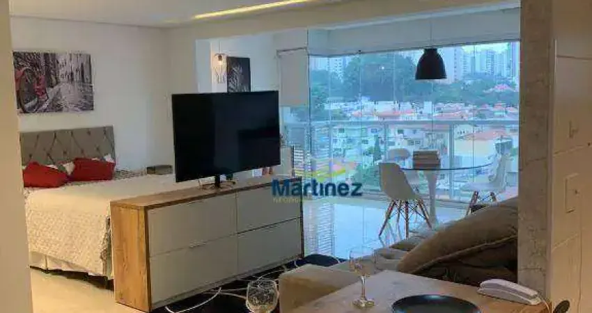 Apartamento com 1 dormitório para alugar, 52 m² por r$ 5.470/mês - jardim anália franco - são paulo/sp