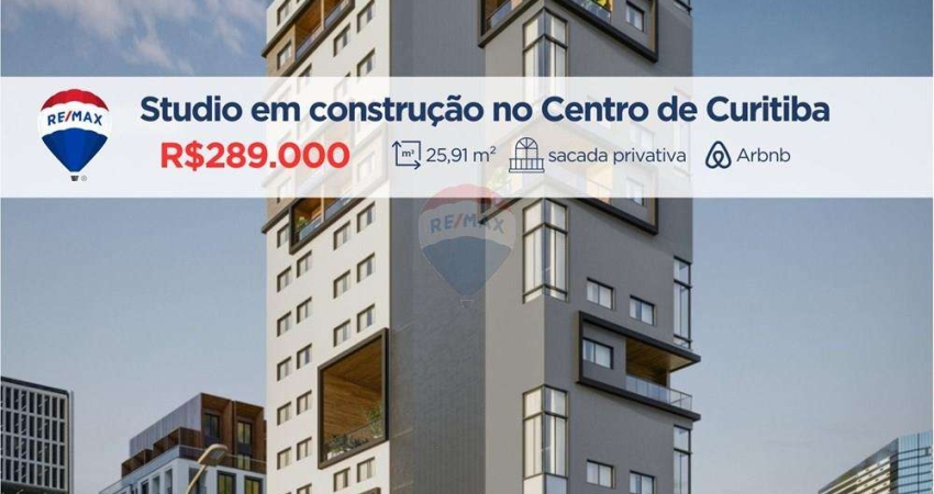 Studio à venda, 26 m2, sacada, Centro - Curitiba/PR